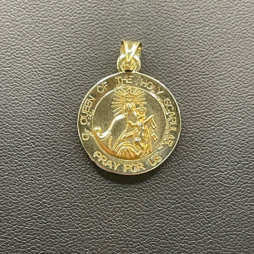 Unisex 14ct Yellow Gold Round Religious Pendant