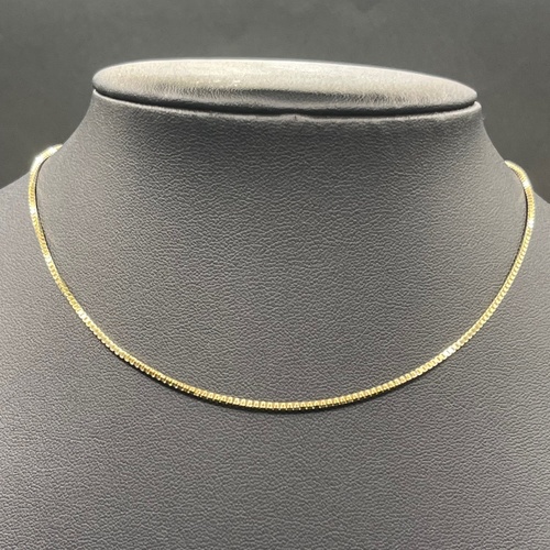 Unisex 14ct Yellow Gold Box Link Necklace