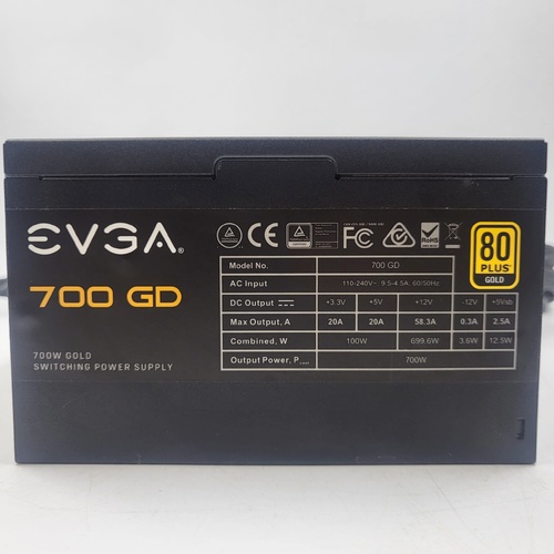 EVGA 700 GD 700W 80 Plus Gold Power Supply PSU 100-GD-0700