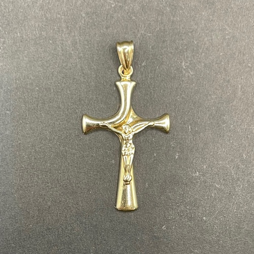 Unisex 10ct Yellow Gold Crucifix Cross Pendant