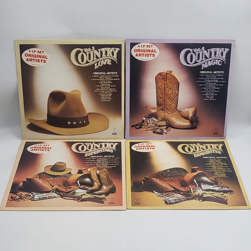 Country Vol. 1-4 Vinyl Record Set 4XLP Country Superstars Favourites Love Magic