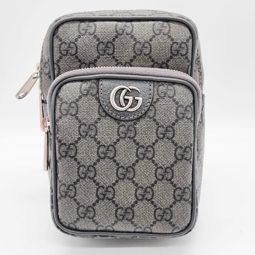 Gucci Ophidia GG Supreme Mini Bag 752565 Small Crossbody Purse Handbag Grey
