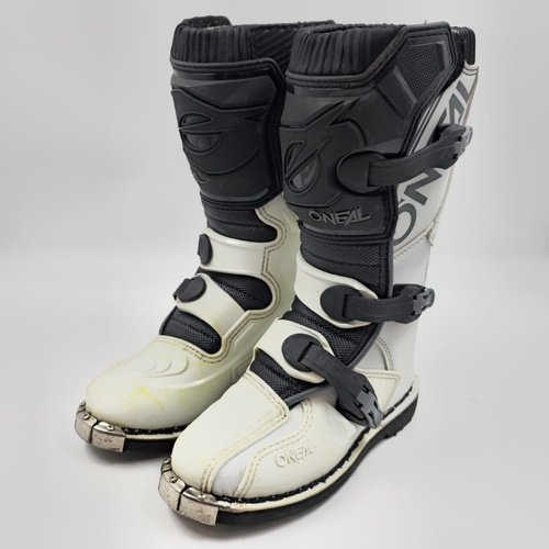 O'Neal Element Youth MX Boots White Black Size 2 US 34 EU Motocross