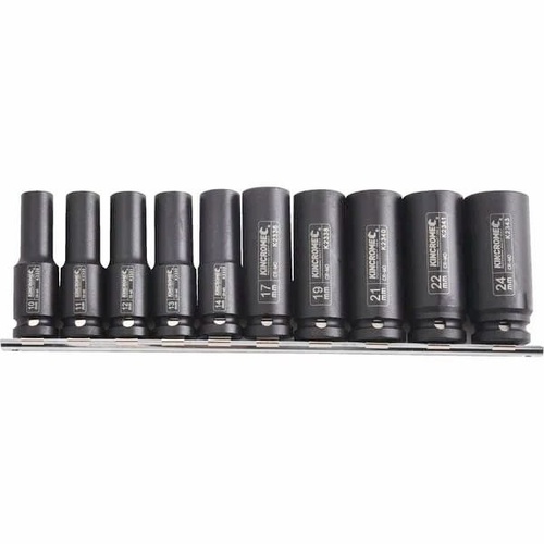 Kincrome Deep Impact Socket Set 10pc Metric K2082 10-24mm Sockets