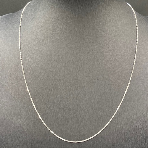 Unisex 9ct White Gold Belcher Link Necklace