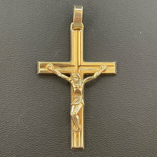 Unisex 9ct Yellow Gold Crucifix Cross Pendant
