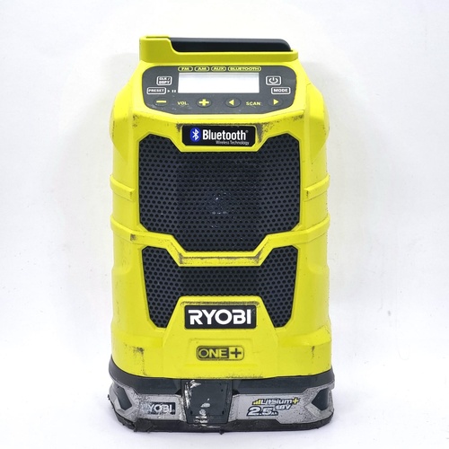 Ryobi 18V ONE+ R18R Cordless Bluetooth Worksite Radio with 2.5Ah Battery