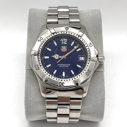 TAG Heuer 2000 WK1113-0 38mm Blue Dial Quartz Watch Steel Bracelet Date