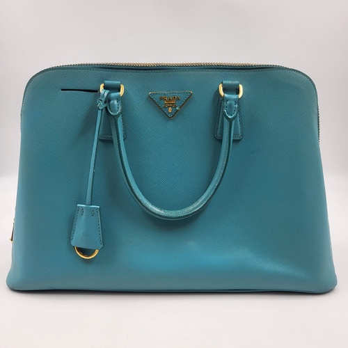 Prada Saffiano Mint Green Tote Bag ML0812 Top Handle Lux Purse Authenticity Card