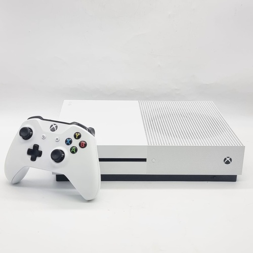 Microsoft Xbox One S 1TB Game Console White 1681 with Controller and Cables