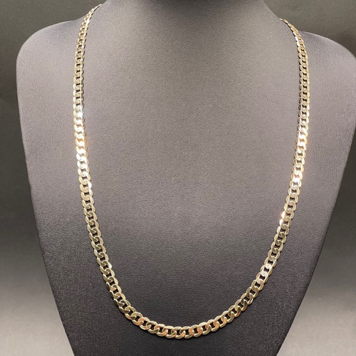 Mens 9ct Yellow Gold Curb Link Necklace