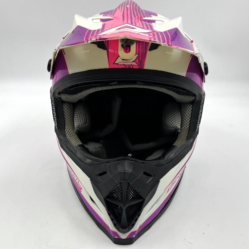O'Neal Five Series Distortion Motocross Helmet Pink White Size Youth SM