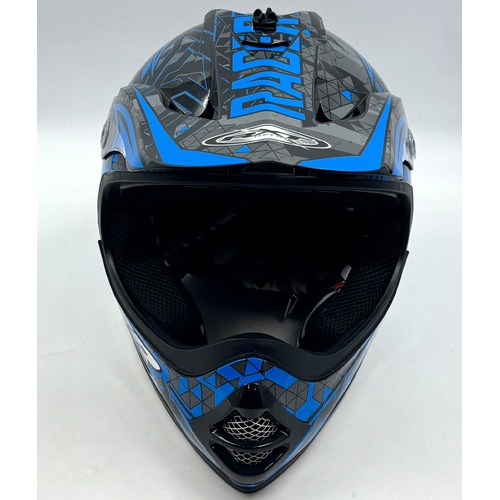 RXT A-717K Racer III Motorcycle Helmet Blue Size M Full Face Safety Gear