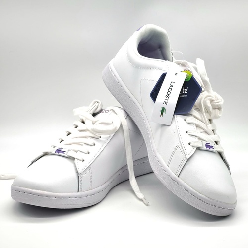 Lacoste Carnaby 222 1 SFA Womens Sneakers White Purple Leather US 9