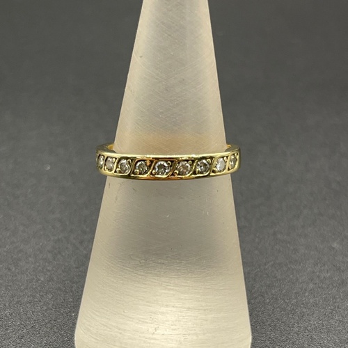 Ladies 18ct Yellow Gold Natural Diamond Band Ring