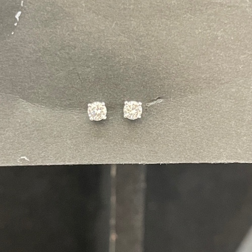 Ladies 18ct White Gold Natural Diamond Stud Earrings