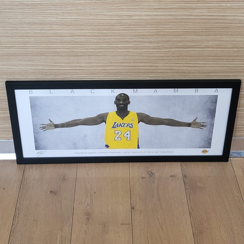 Kobe Bryant Black Mamba LA Lakers Framed Poster 93x40cm Wicked Art