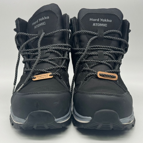 Hard Yakka Atomic Y60285 Black Safety Boots Mens 11 Composite Toe