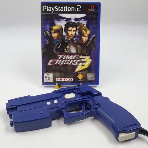 Time Crisis 3 Game with Namco Guncon 2 Controller for PlayStation 2