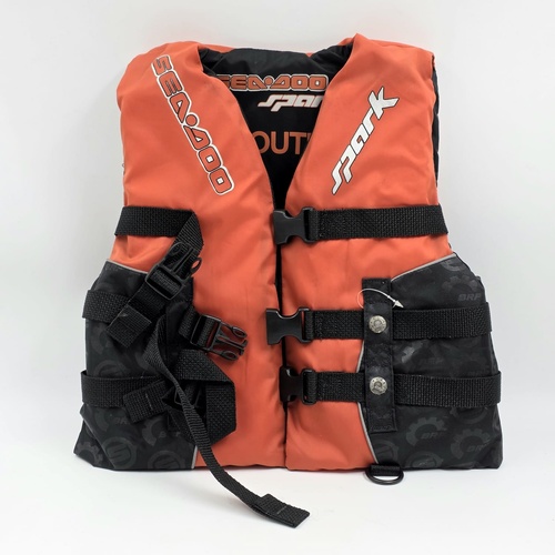 Sea-Doo Spark HD210 Youth Life Jacket 22-40kg Orange Black PFD BRP Logo