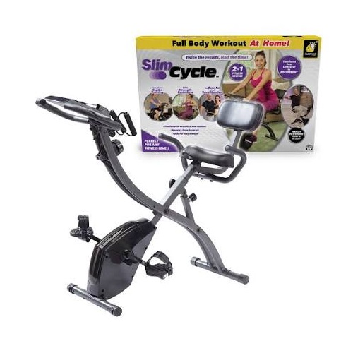 Slim Cycle 2 in 1 Foldable Exercise Bike Home Gym Upright Recumbent