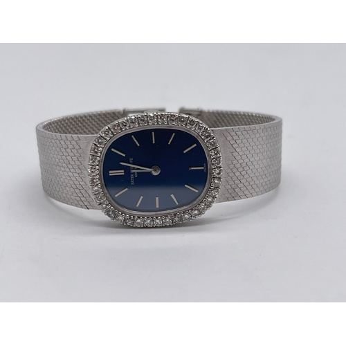 Patek Philippe Ellipse 18K White Gold Diamond Set Ladies Bracelet Watch 21mm