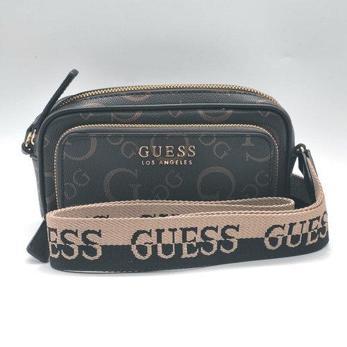 Guess Durfee Signature Mini Dual Zip Crossbody Bag
