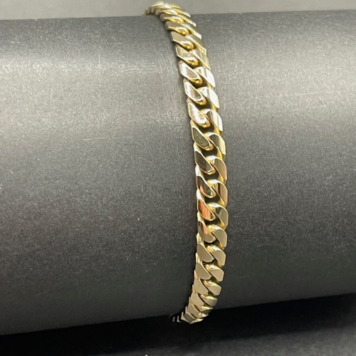 Unisex 9ct Yellow Gold Tight Curb Link Bracelet