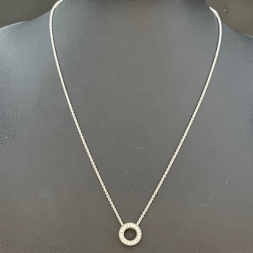 Ladies 925 Sterling Silver Belcher Link Chain & Round Pendant Necklace