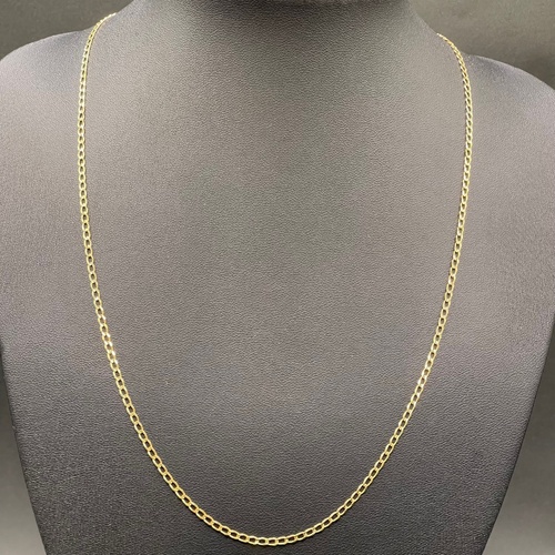 Unisex 9ct Yellow Gold Curb Link Necklace
