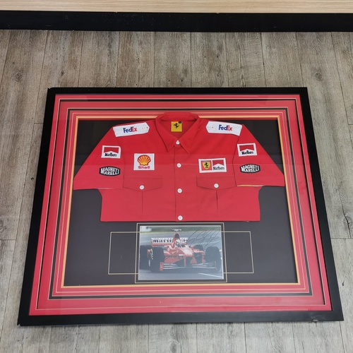 Ferrari Michael Schumacher Signed Photo and Red Team Shirt Framed F1