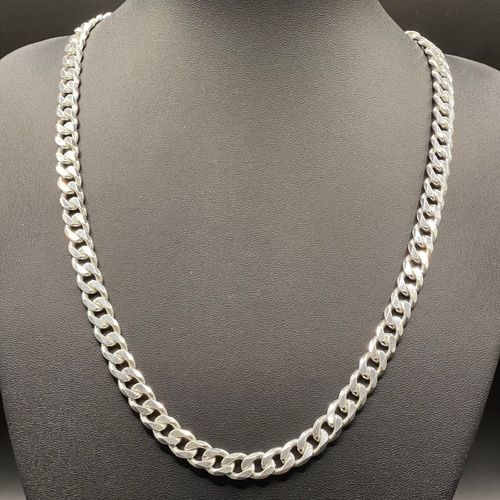 Mens 925 Sterling Silver Curb Link Necklace