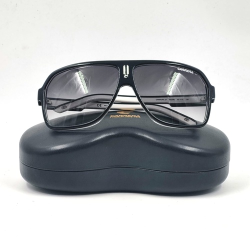 Carrera 27 XSZ/9O Navigator Sunglasses Black White Grey 62mm Grey Lens