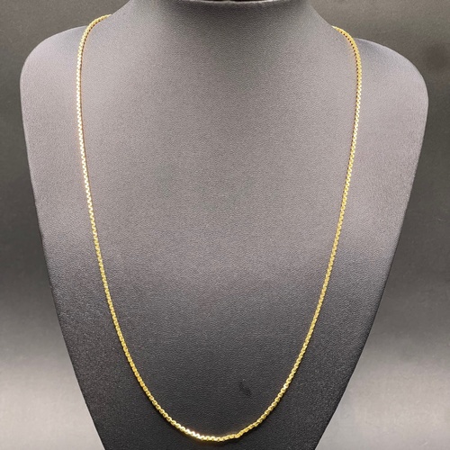 Unisex 22ct Yellow Gold Box Link Necklace