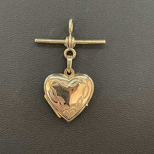 Ladies 9ct Yellow Gold Heart Locket Fob Pendant