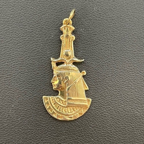 Unisex 9ct Yellow Gold Egyptian Head Pendant