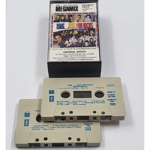 1986 Just For Kicks Megamix Cassette Tape Double Pack Rare Vintage