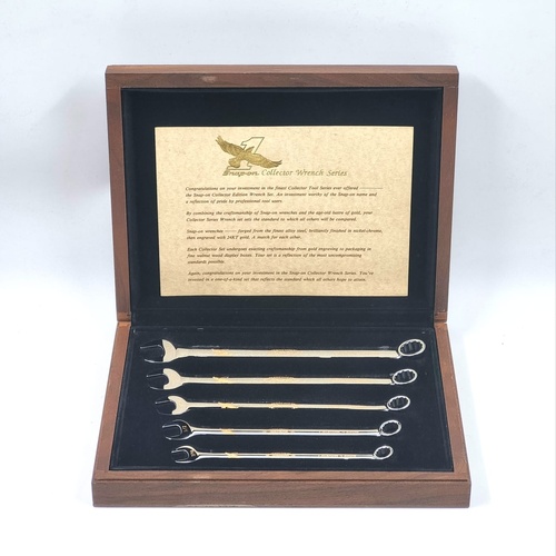 Snap-On Collector Wrench Set 5pc 24K Gold Engraved Nickel Chrome Boxed