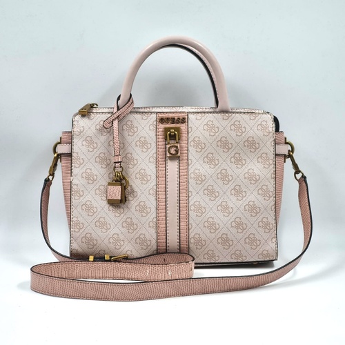 Guess Ginevra 4G Logo Handbag Light Pink Faux Leather Shoulder Bag