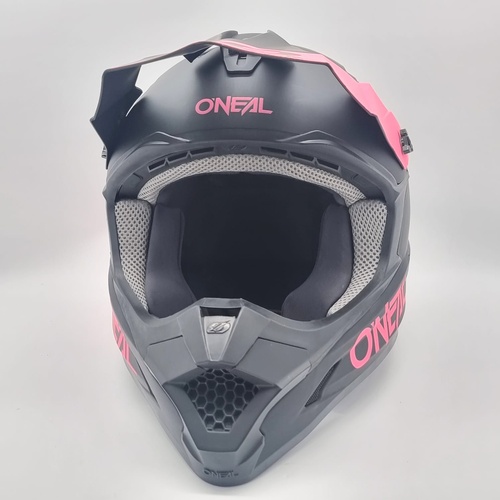 O'Neal 1 SRS Solid Helmet MX Motocross Dirt Bike Black Off-Road Pink Size S