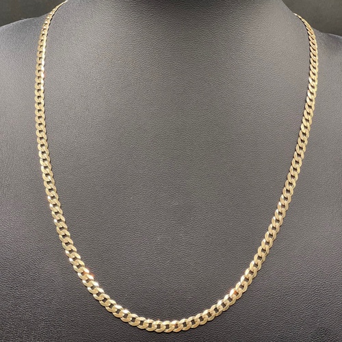 Mens 9ct Yellow Gold Curb Link Necklace