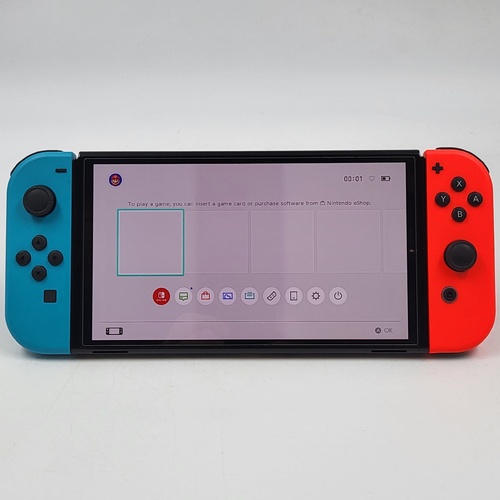 Nintendo Switch OLED Model HEG-001 Handheld Console Neon Blue Neon Red Joy-Con