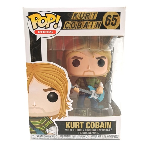 Funko Pop Rocks Kurt Cobain 65 Vinyl Figure Blue Guitar Collectible