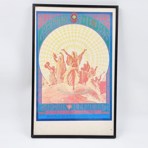 Vintage 1967 Flash Concert Poster The Doors Lothar Hand People Beefheart