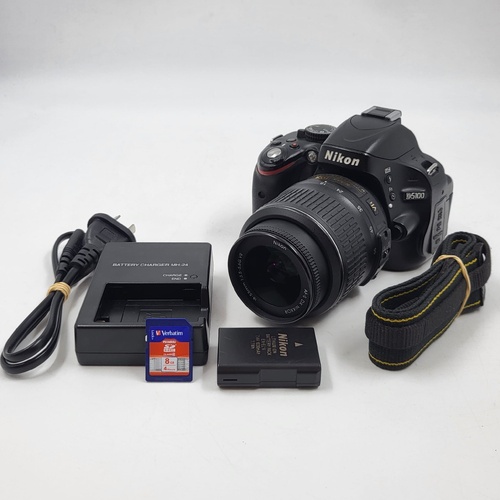 Nikon D5100 16.2MP DSLR Camera Kit 18-55mm VR Lens 8GB SD with Charger Strap