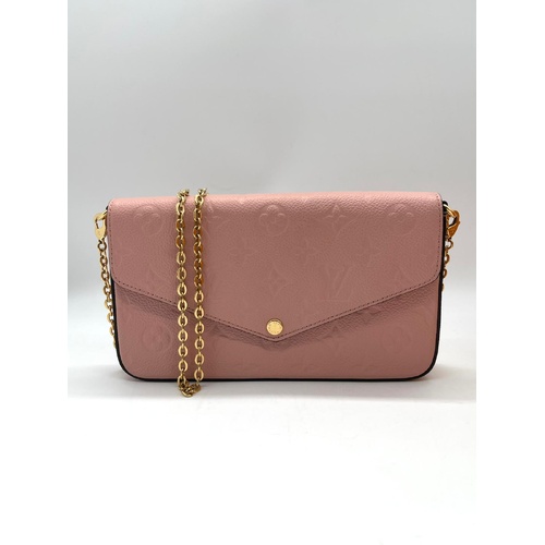 Louis Vuitton Felicie Pochette Rose Poudre Monogram Empreinte Crossbody