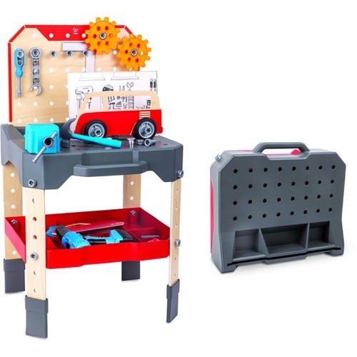 Hape Vehicle Service Repair Workbench 71pc Toy Tools for Ages 3 Up