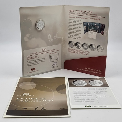 2015 Kiribati Gallipoli Landing $10 Silver Commemorative Coin Set