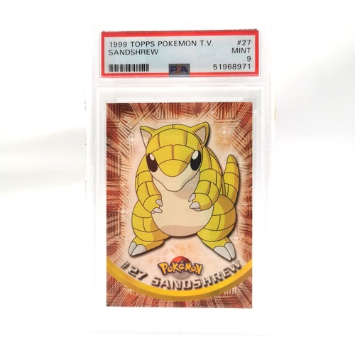 Pokemon Sandshrew #27 Mint 9 PSA Graded 1999 Topps TV Card
