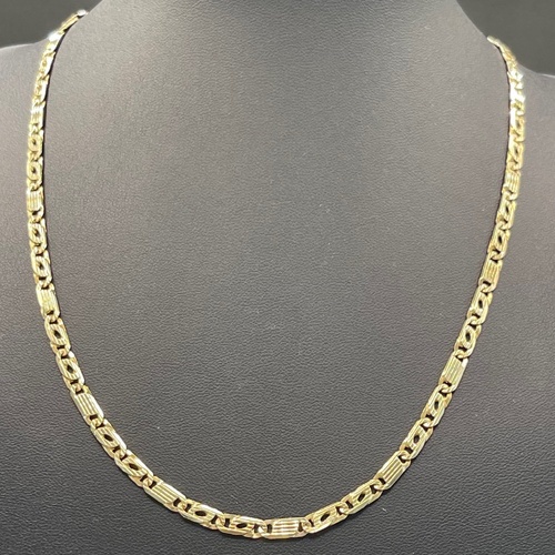 Unisex 9ct Yellow Gold Anchor/ Birdseye Link Necklace